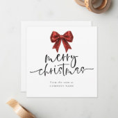 Red Bow Company QR logo Merry Christmas Square ノートカード (正面/裏面インサイチュ)