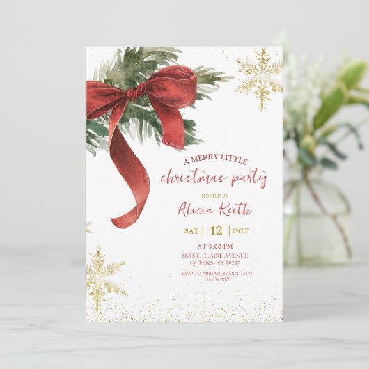 Red Bow Coquette Christmas Party 招待状 (スタンド正面)