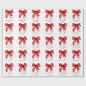 Red Bow Coquette Script Sweet 16 Party ラッピングペーパー (フラット)