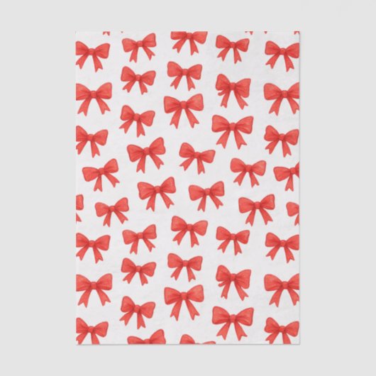 Red Bow Doodle Warmth Festive Playful  薄葉紙 (正面)