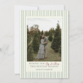 Red Bow Family Photo Christmas Holiday Card シーズンカード (裏面)