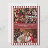 Red Bow Family Photo Christmas Holiday Card シーズンカード (裏面)