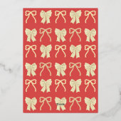 Red Bow Frame Horse Chinese New Year 箔シーズンカード (裏面)