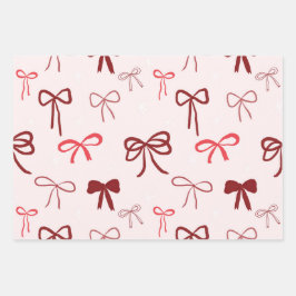 Red Bow Gift Wrapping Paper ラッピングペーパーシート