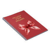 Red Bow Gold Follow Your Dreams Inspirational Quot ノートブック (右側)