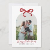 Red Bow Happy Valentine's Day Photo 招待状 (正面)