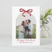 Red Bow Happy Valentine's Day Photo 招待状 (スタンド正面)