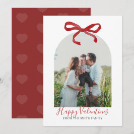 Red Bow Happy Valentine's Day Photo 招待状