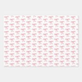 Red Bow Hearts Valentine's Day Gifts ラッピングペーパーシート (正面2)