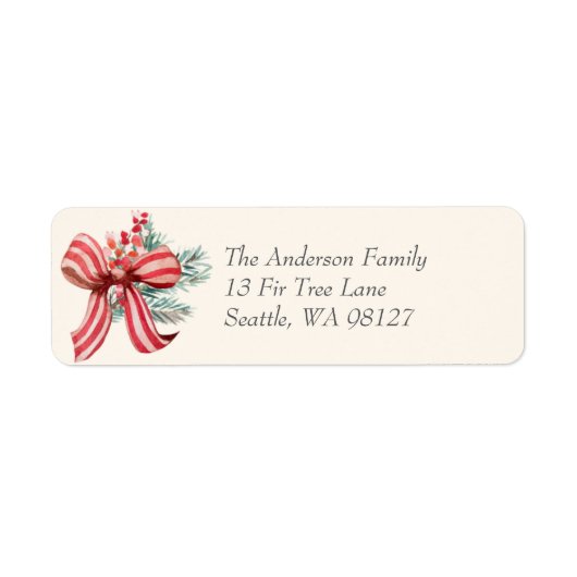 Red Bow Holiday ラベル (正面)