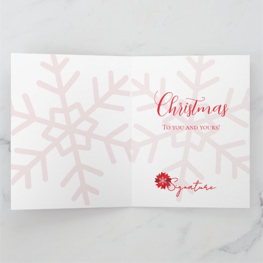 Red Bow Holiday Christmas Card カード (内部)