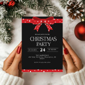 Red Bow Holiday Christmas Dinner 招待状