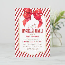 Red Bow Holiday Jingle and Mingle Christmas Party 招待状