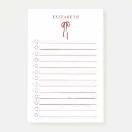 Red Bow Holiday To-Do List Mini Notepad  ポストイット