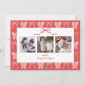 Red Bow Horse Chinese New Year 3 Photo シーズンカード (裏面)