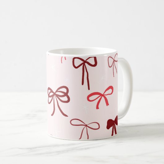 Red Bow Minimalist Mug コーヒーマグカップ (正面右)