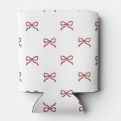 Red Bow Pattern Pastel Modern Party Accessory 缶クーラー (裏面)