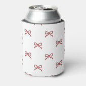 Red Bow Pattern Pastel Modern Party Accessory 缶クーラー (缶裏面)