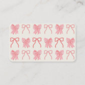 Red Bow & Pink Stripes Baby Shower Book Request エンクロージャーカード (裏面)