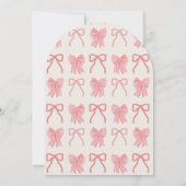 Red Bow & Pink Stripes Bridal Shower 招待状 (裏面)