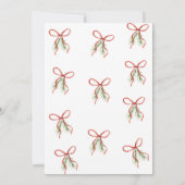 Red Bow Ribbon Winter Wedding  招待状 (裏面)
