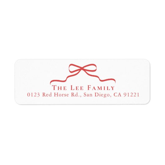 Red Bow Rücksendeadresse ラベル (正面)