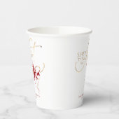 Red Bow She's Tying the Knot Bridal Shower 紙コップ (左)