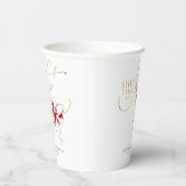 Red Bow She's Tying the Knot Bridal Shower 紙コップ (右)