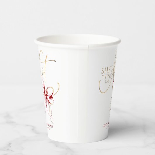 Red Bow She's Tying the Knot Bridal Shower 紙コップ (右)