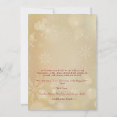 Red Bow Snowflakes Christmas Round Family Photo (裏面)