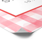 Red Bow Soda Bottle Baby Shower Welcome Sign ポスター (角)