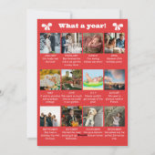 Red Bow & Stripes Year In Review Merry Christmas シーズンカード (裏面)