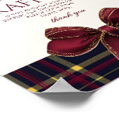 Red Bow Teddy Bear Plaid Diaper raffle ポスター (角)