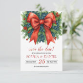 Red Bow Watercolor Christmas Brunch セーブザデート (スタンド正面)