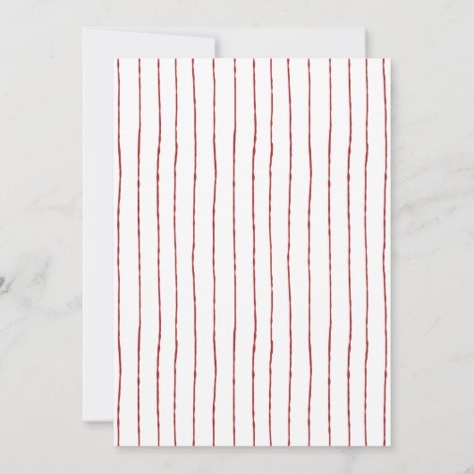 Red Bow Watercolor Merry Little Friendsmas 招待状 (裏面)