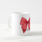Red Bow White Dots コーヒーマグカップ (正面左)