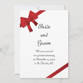 Red Bows冬の結婚/駆け落ち発表 案内状 (正面)