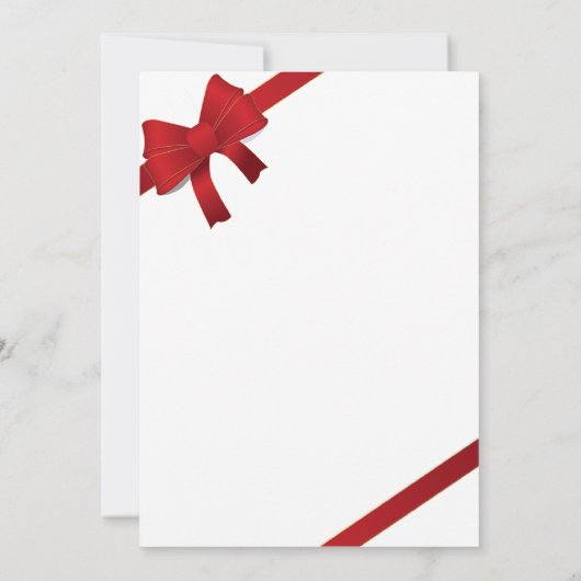 Red Bows冬の結婚/駆け落ち発表 案内状 (裏面)