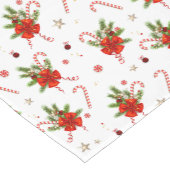 Red Bows And Candy Canes ショートテーブルランナー (コーナー)