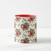 Red Bows and Holly Leaves マグカップ (中央)