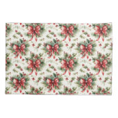 Red Bows and Holly Leaves 枕カバー (裏面)