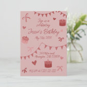 Red Bows, cakes and hearts  招待状 (スタンド正面)