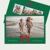 RED BOWS GREEN CREAM MERRYクリスマスフォト シーズンカード