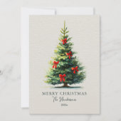 Red Bows Merry Christmas Tree シーズンカード (正面)