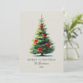 Red Bows Merry Christmas Tree シーズンカード (スタンド正面)
