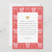 Red Bows Photo Graduation Thank You Card 招待状 (裏面)