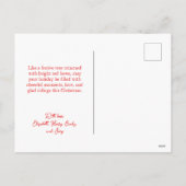 Red Bows Ribbons Merry Tree シーズンポストカード (裏面)