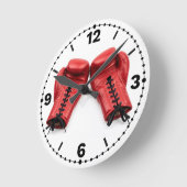 Red Boxing Gloves Wall Clock, Boxing Clock Face ラウンド壁時計 (傾斜)