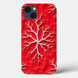 Red Branch Art iPhone Case with Embossed Design iPhone 13ケース