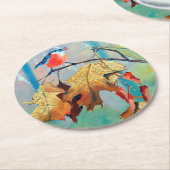 Red Breasted Coaster ラウンドペーパーコースター (アングル)